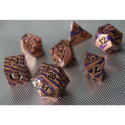 Dice Forged: Poly 7 set Metal Banded