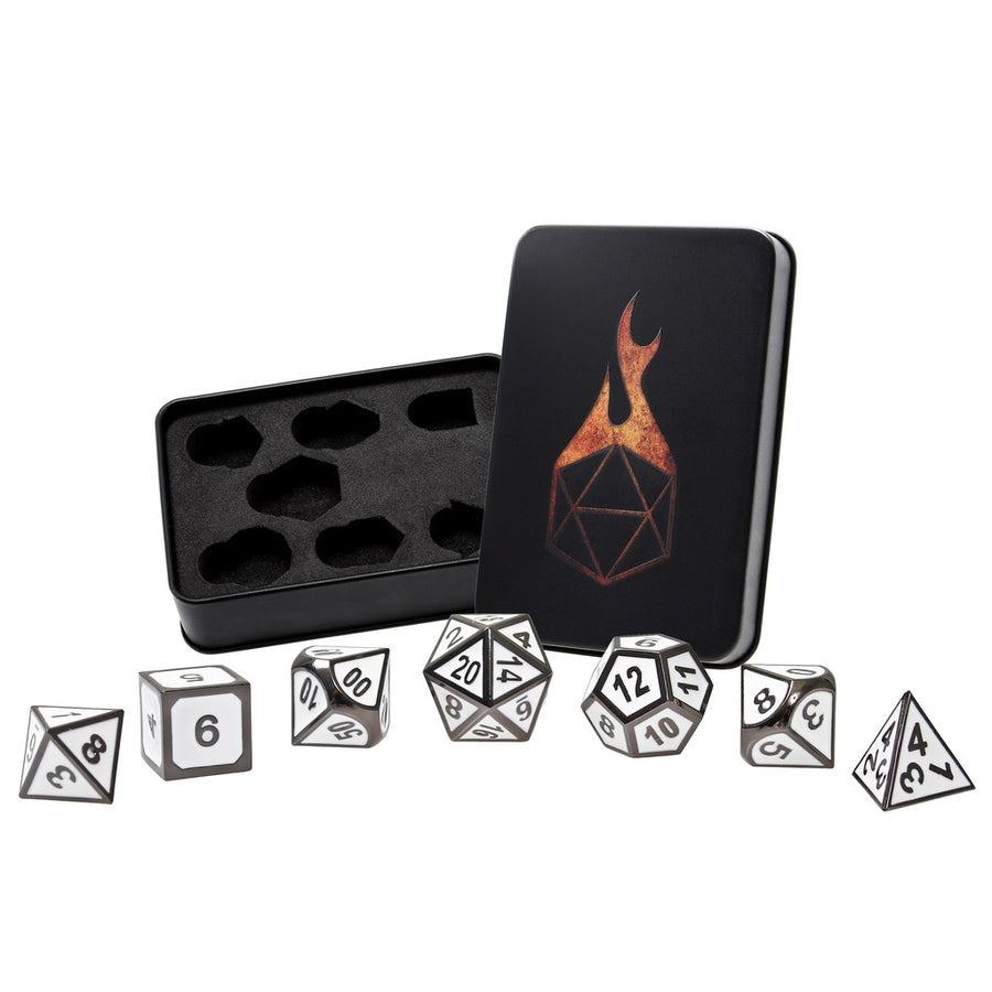 Dice Forged: Poly 7 set Metal Banded