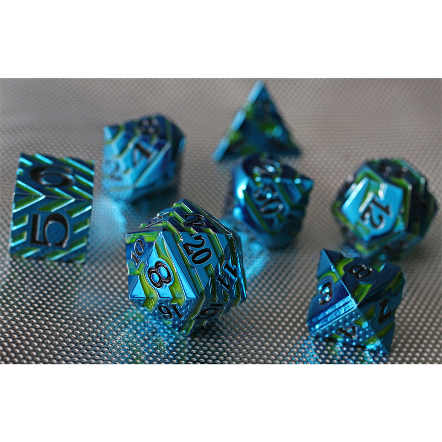 Dice Forged: Poly 7 set Metal Banded