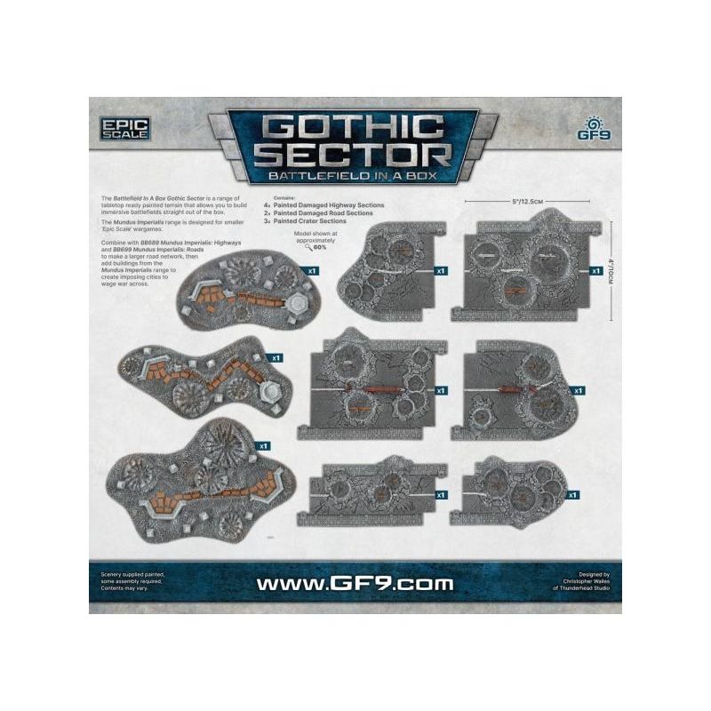Terrain GF9 Battlefield in a Box: Mundus Imperialis Highways, Roads and Craters (Damaged x9)