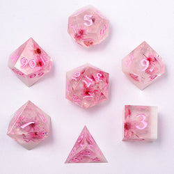 Dice Hymgho Poly 7 Set: Captured Magic Hand Sanded Sharp Edge Resin