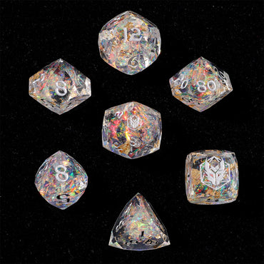 Dice Hymgho: Poly 7-Set Captured Magic Luster Cut Resin