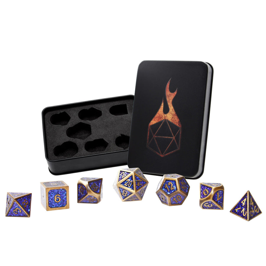 Dice Forged: Poly 7 set Metal & Mica