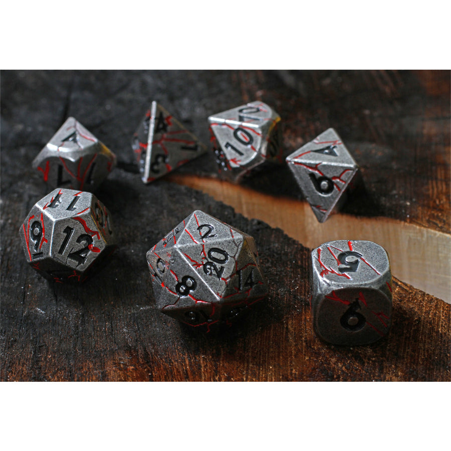 Dice Forged: Poly 7 set Metal Cracked