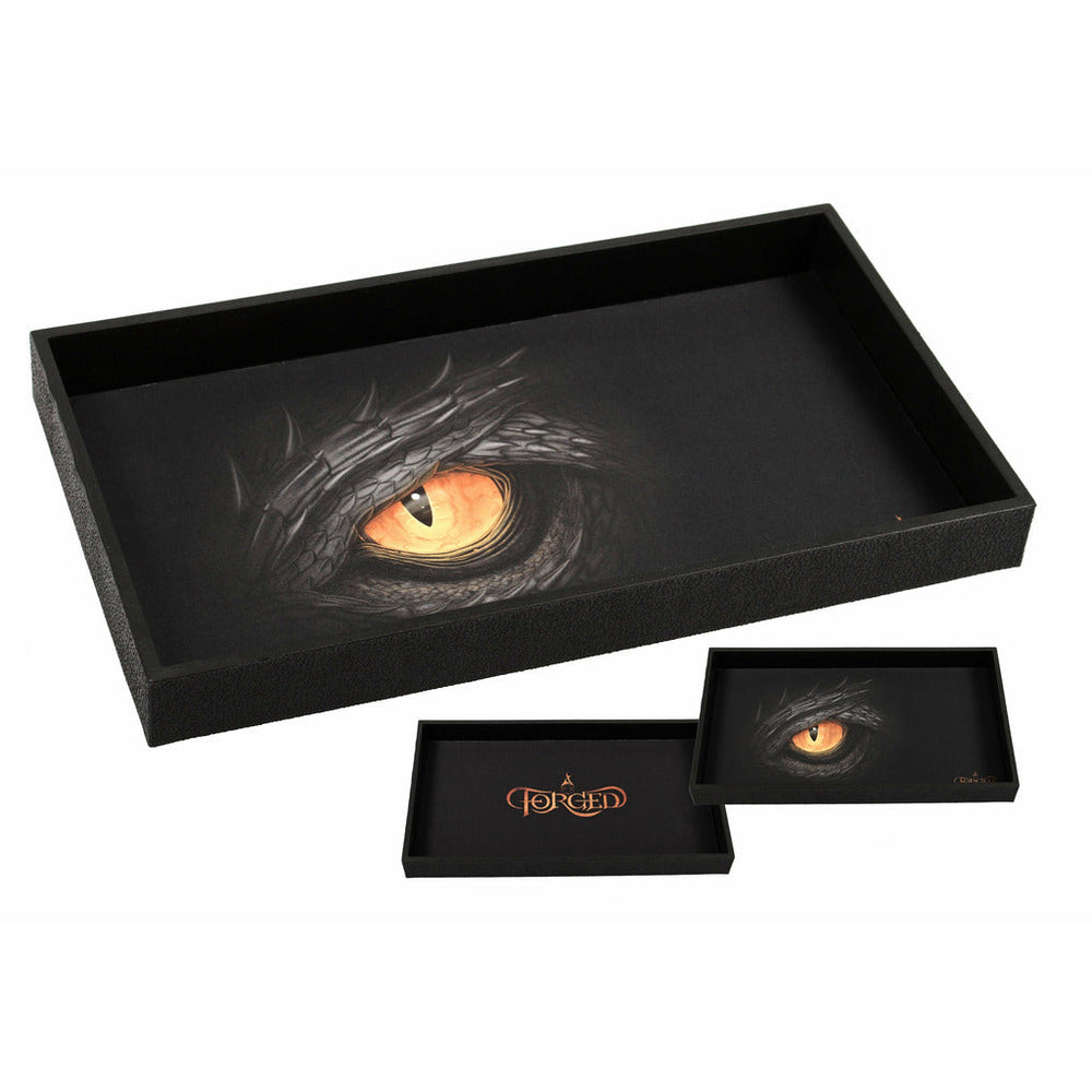 Dice Tray Forged: 14in w/Double Sided and Removable Neoprene Rolling Dice Mat