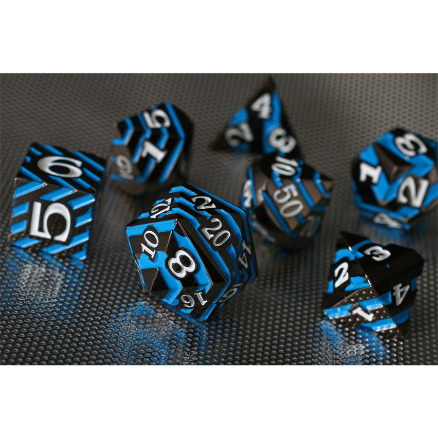 Dice Forged: Poly 7 set Metal Banded