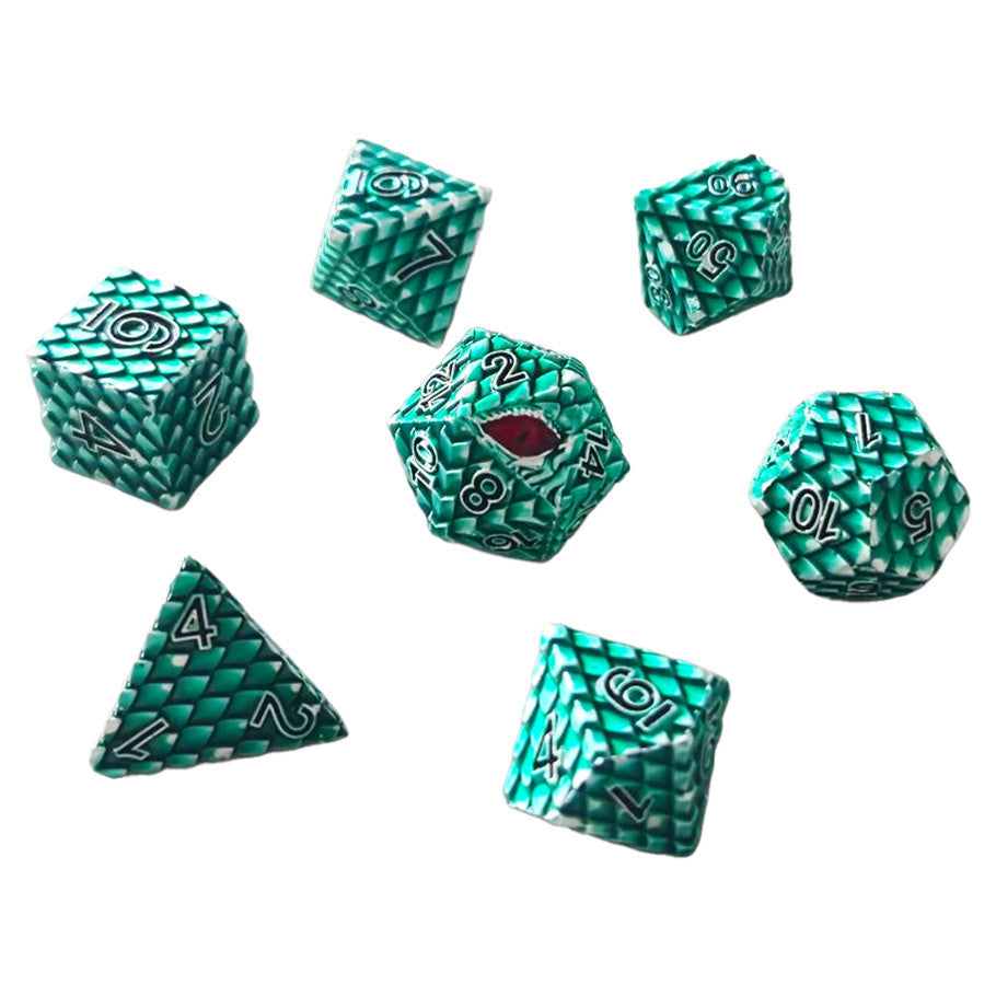 Dice Chronicles: Poly 7-Set Dragonscale Metal