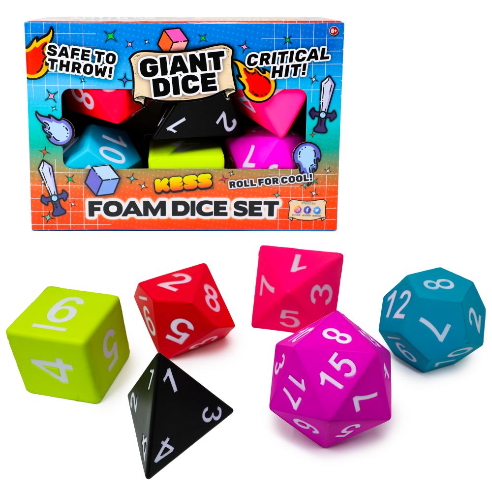 Dice Kess: Foam Giant Dice Poly 7-Set- Solid Colors