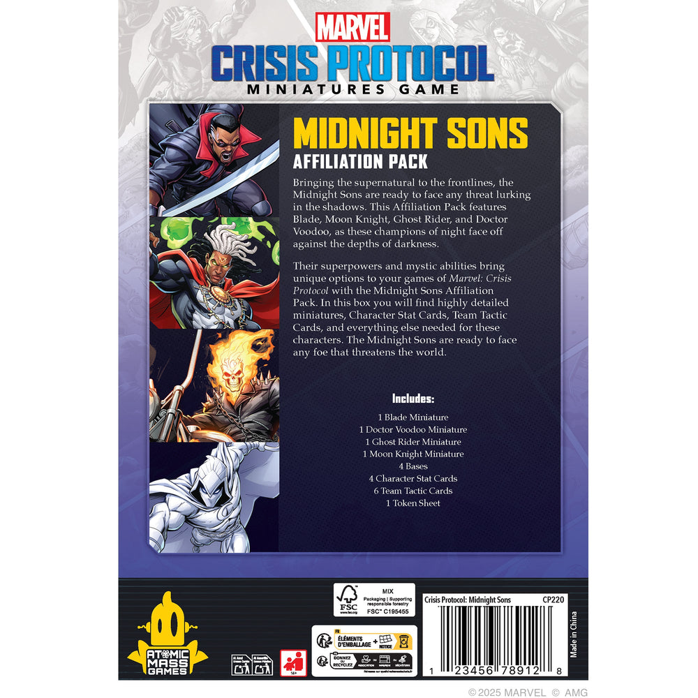 Marvel Crisis Protocol: Hero Midnight Sons Affiliation Pack