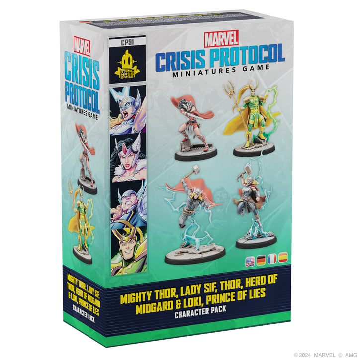 Marvel Crisis Protocol: Affiliation Pack - Asgard Mighty Thor, Lady Sif, Thor Hero of Midgard & Loki, Prince of Lies