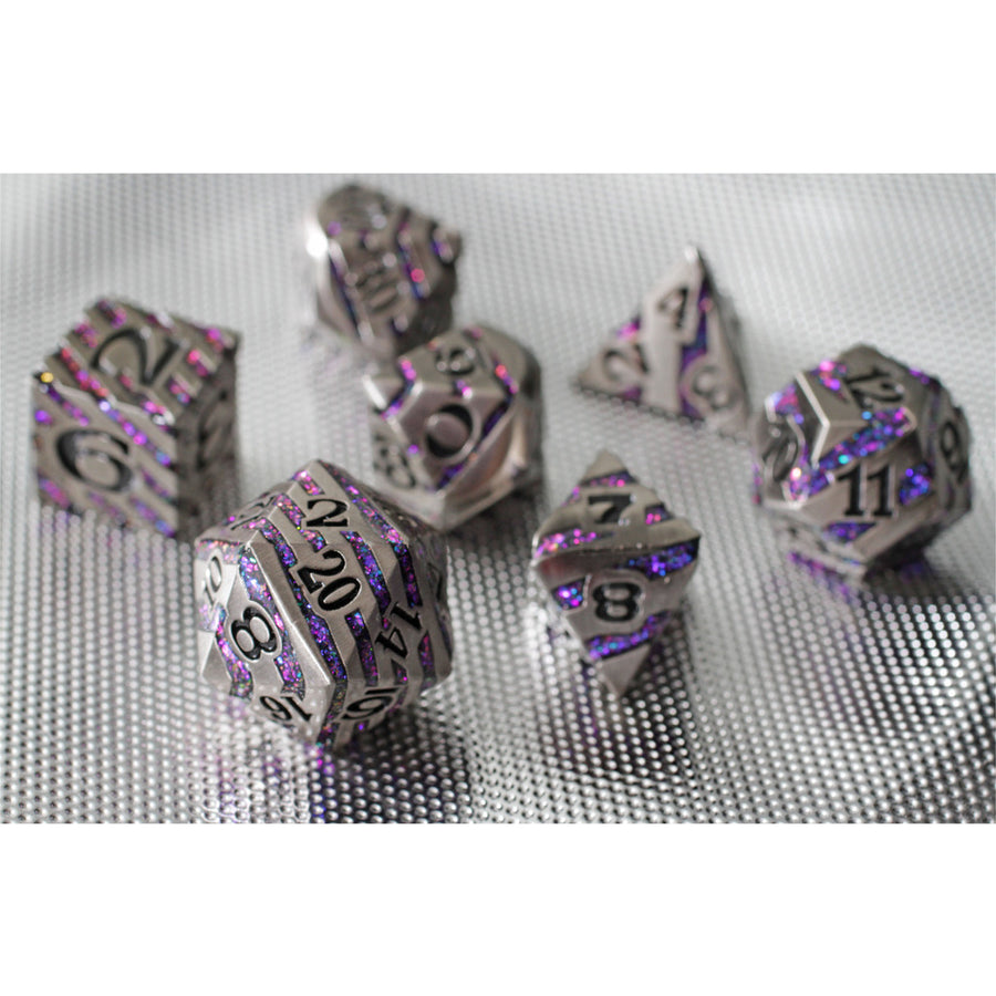 Dice Forged: Poly 7 set Metal Banded