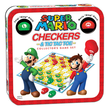 Checkers & Tic Tac Toe: Super Mario Collector`s Game Set
