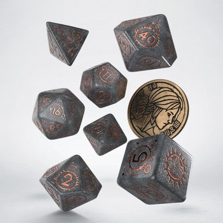 Dice The Witcher: Poly 7 Set + Coin