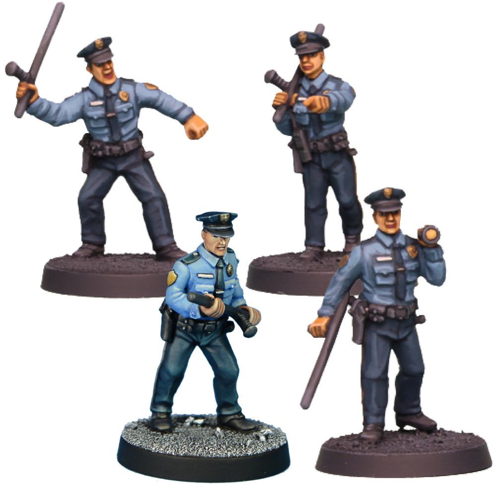 Mini Crooked Modern: City Cops with Hand Weapons (4)