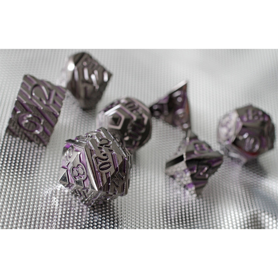 Dice Forged: Poly 7 set Metal Banded