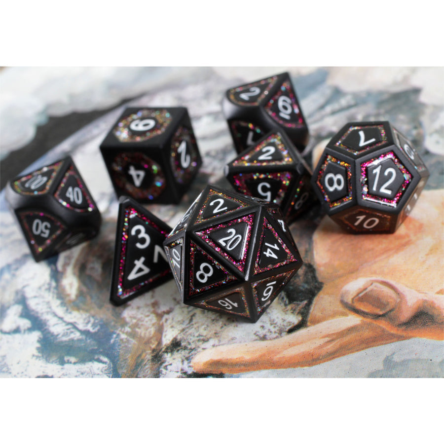 Dice Forged: Poly 7 set Metal & Mica