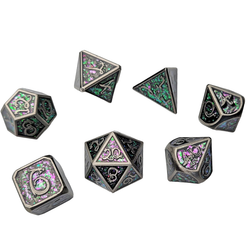 Dice Forged: Poly 7 set Metal & Mica