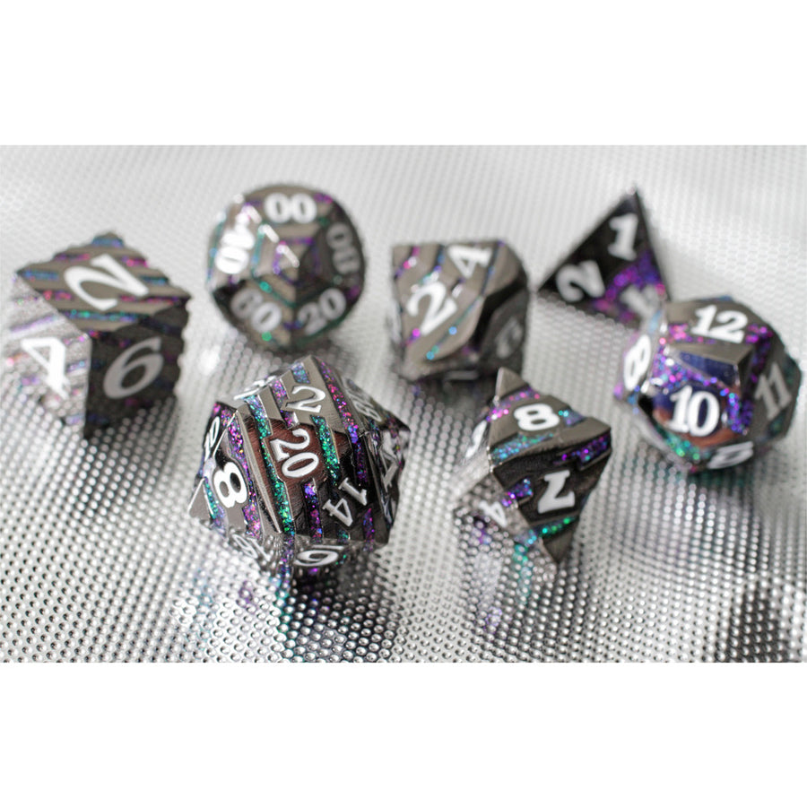 Dice Forged: Poly 7 set Metal Banded