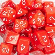 Dice Role 4 Intitiative: d6 Cube 18mm Opaque Red with White with pips (12)