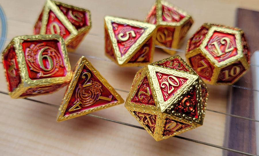 Dice Forged: Poly 7 set Metal Banded