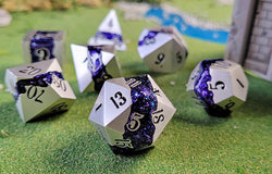 Dice Forged: Poly 7 set Metal Banded