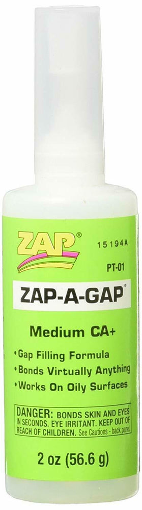 Glue Zap-a-Gap: 2 oz CA+ (12second)