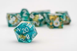Dice Metallic Dice Co: Poly 7 Set Elixir - Sharp Edge Liquid Core