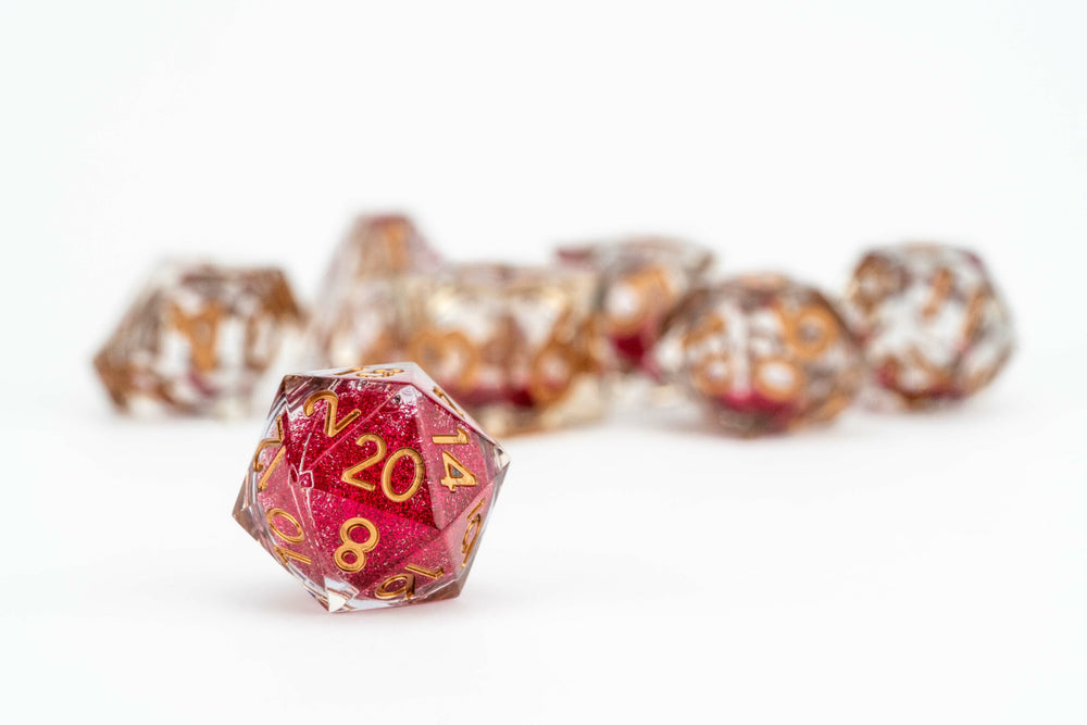Dice Metallic Dice Co: Poly 7 Set Elixir - Sharp Edge Liquid Core