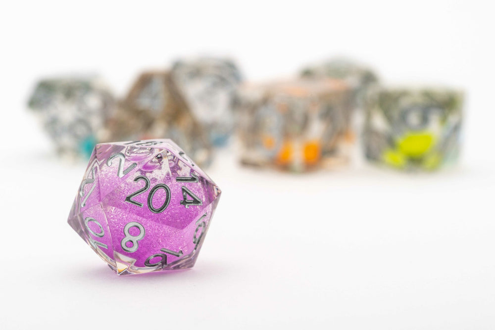 Dice Metallic Dice Co: Poly 7 Set Elixir - Sharp Edge Liquid Core