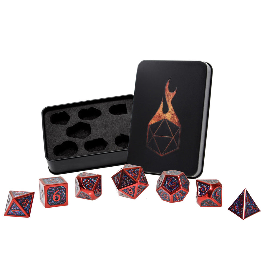 Dice Forged: Poly 7 set Metal & Mica