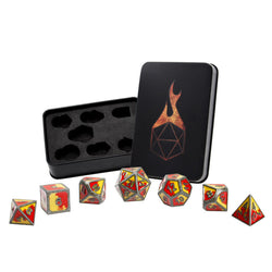 Dice Forged: Poly 7 set Metal Banded