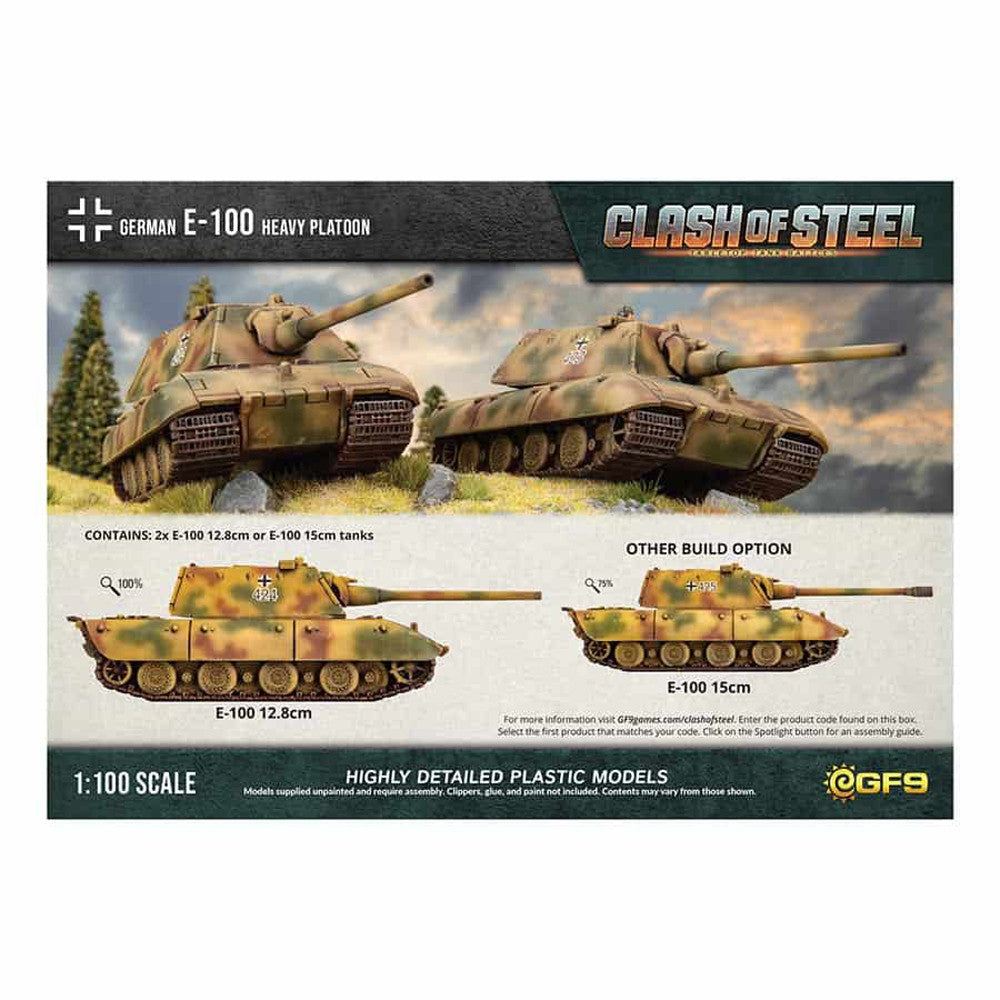 Clash of Steel: German - E-100 Heavy Tank Platoon (x2 Plastic)