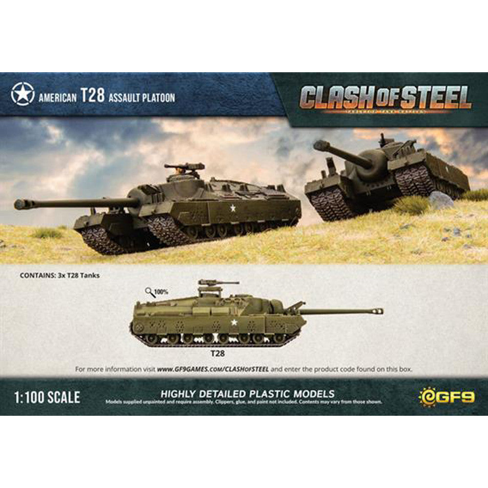 Clash of Steel: American - T28 Assault Tank Platoon (x3 Plastic)