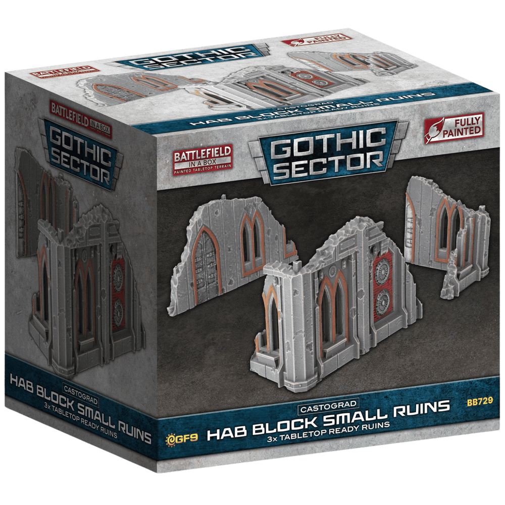 Terrain GF9 Battlefield in a Box: Gothic Sector- Castograd Hab Block Small Ruins (x3)