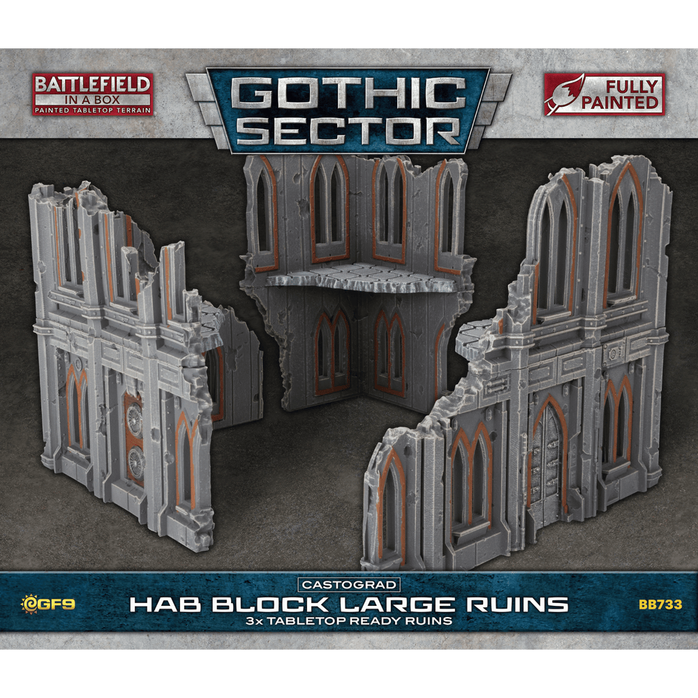 Terrain GF9 Battlefield in a Box: Gothic Sector- Castograd Hab Block Big Ruins (x3)