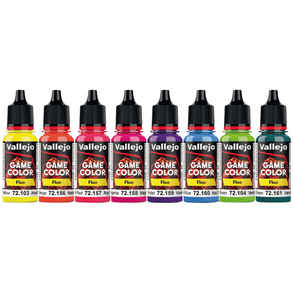 Paint Vallejo: Game Color Set: Fluorescent Color Set (8), 18 ml.