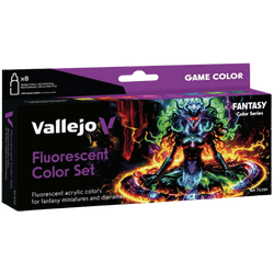 Paint Vallejo: Game Color Set: Fluorescent Color Set (8), 18 ml.