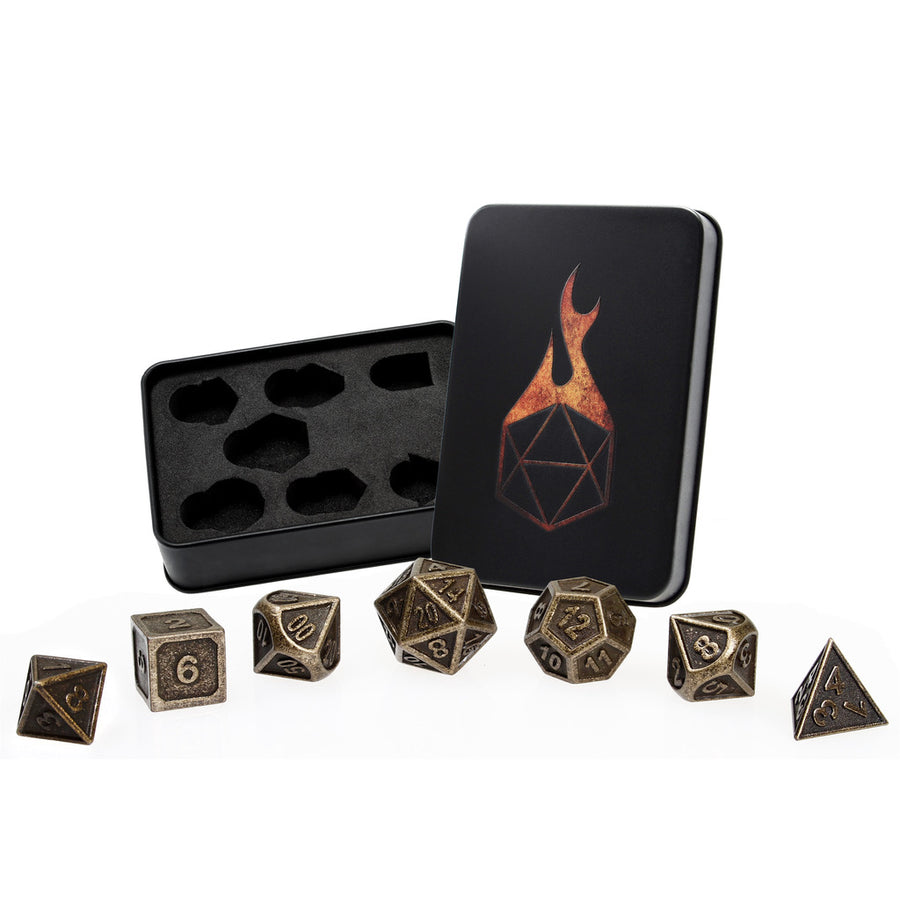 Dice Forged: Poly 7 set Metal Banded