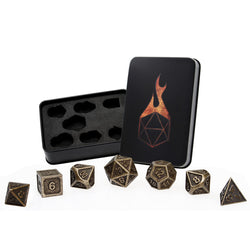 Dice Forged: Poly 7 set Metal Banded