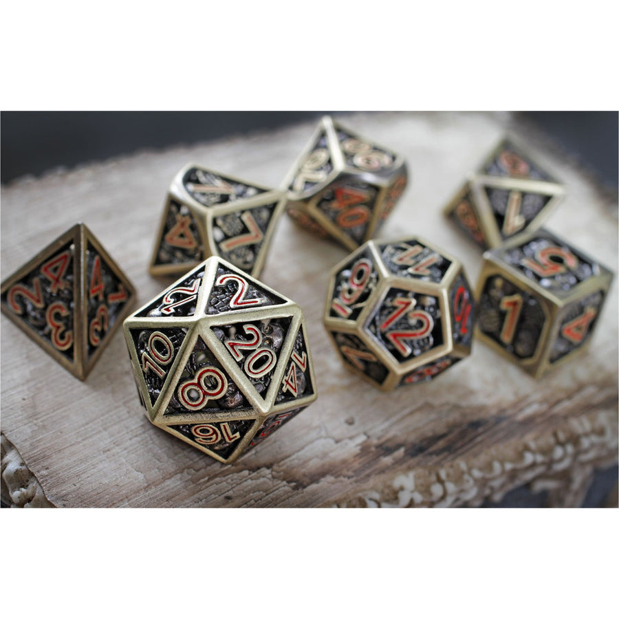 Dice Forged: Poly 7 set Metal Banded