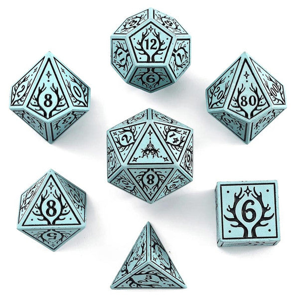 Dice Hymgho Poly 7 Set: Druid Solid Metal