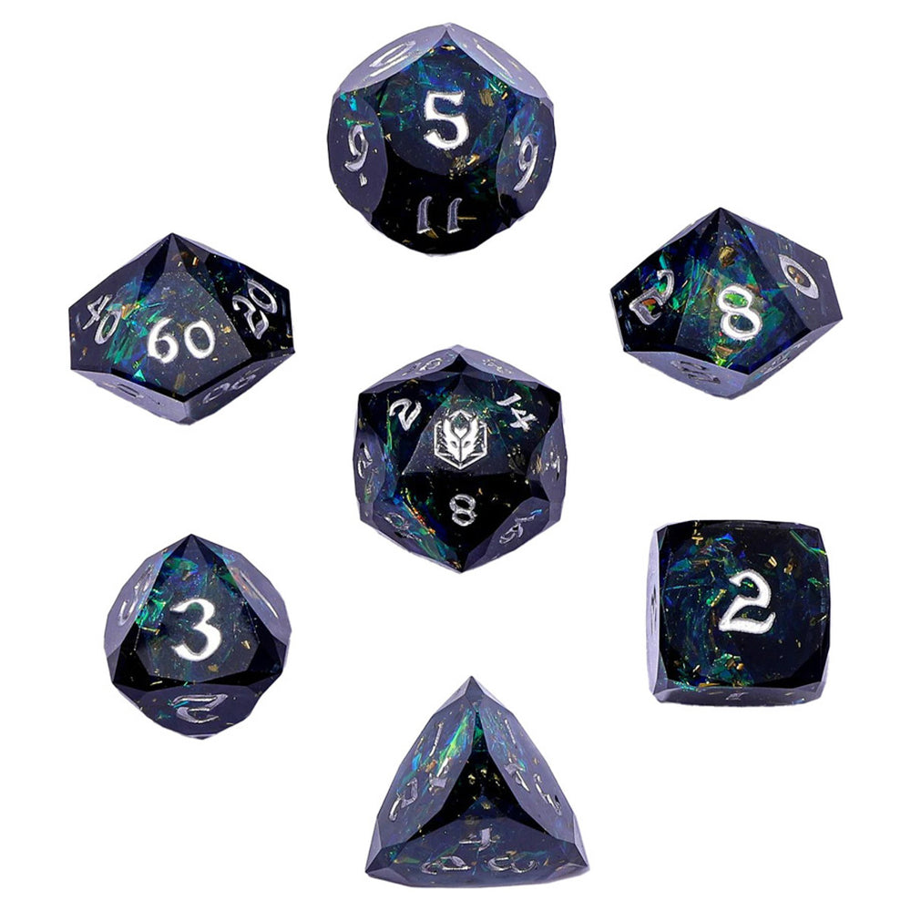 Dice Hymgho: Poly 7-Set Captured Magic Luster Cut Resin
