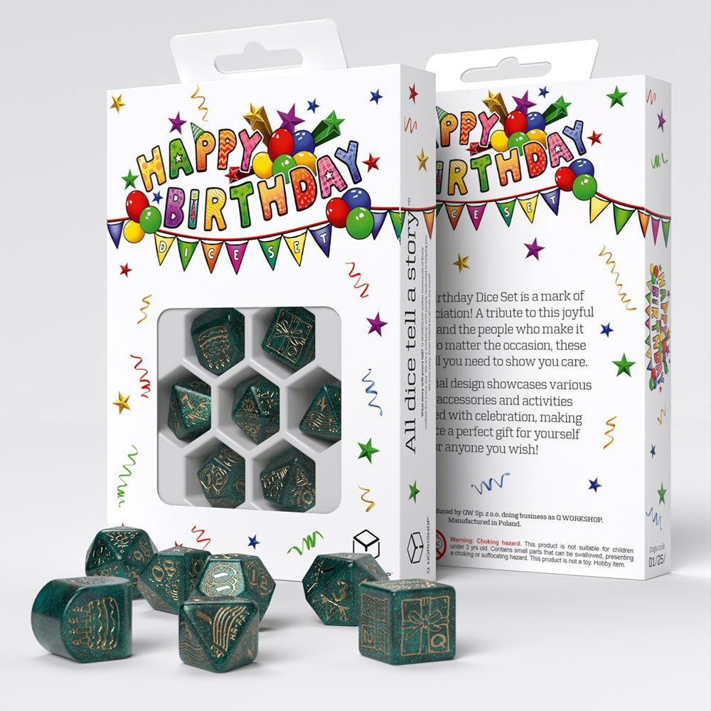 Dice Q-Workshop: Poly 7-set Happy Birthday
