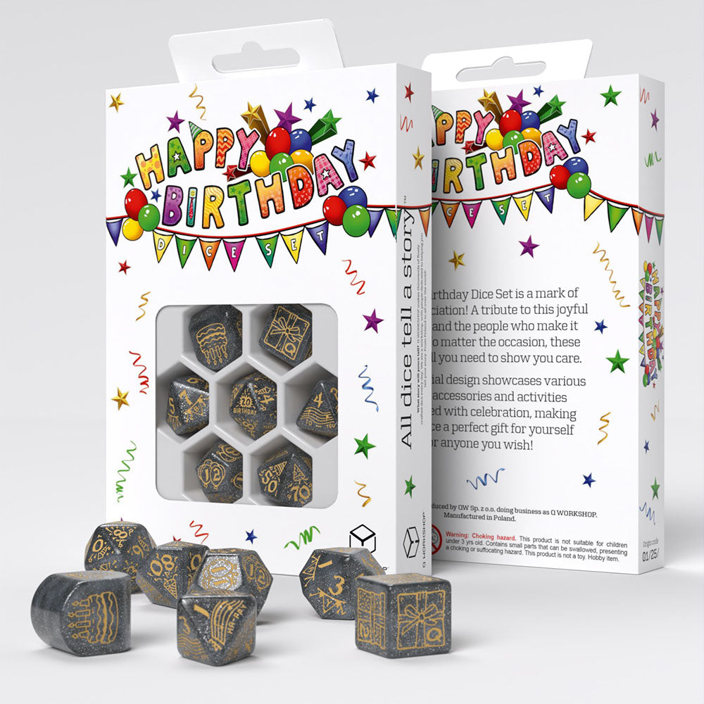 Dice Q-Workshop: Poly 7-set Happy Birthday