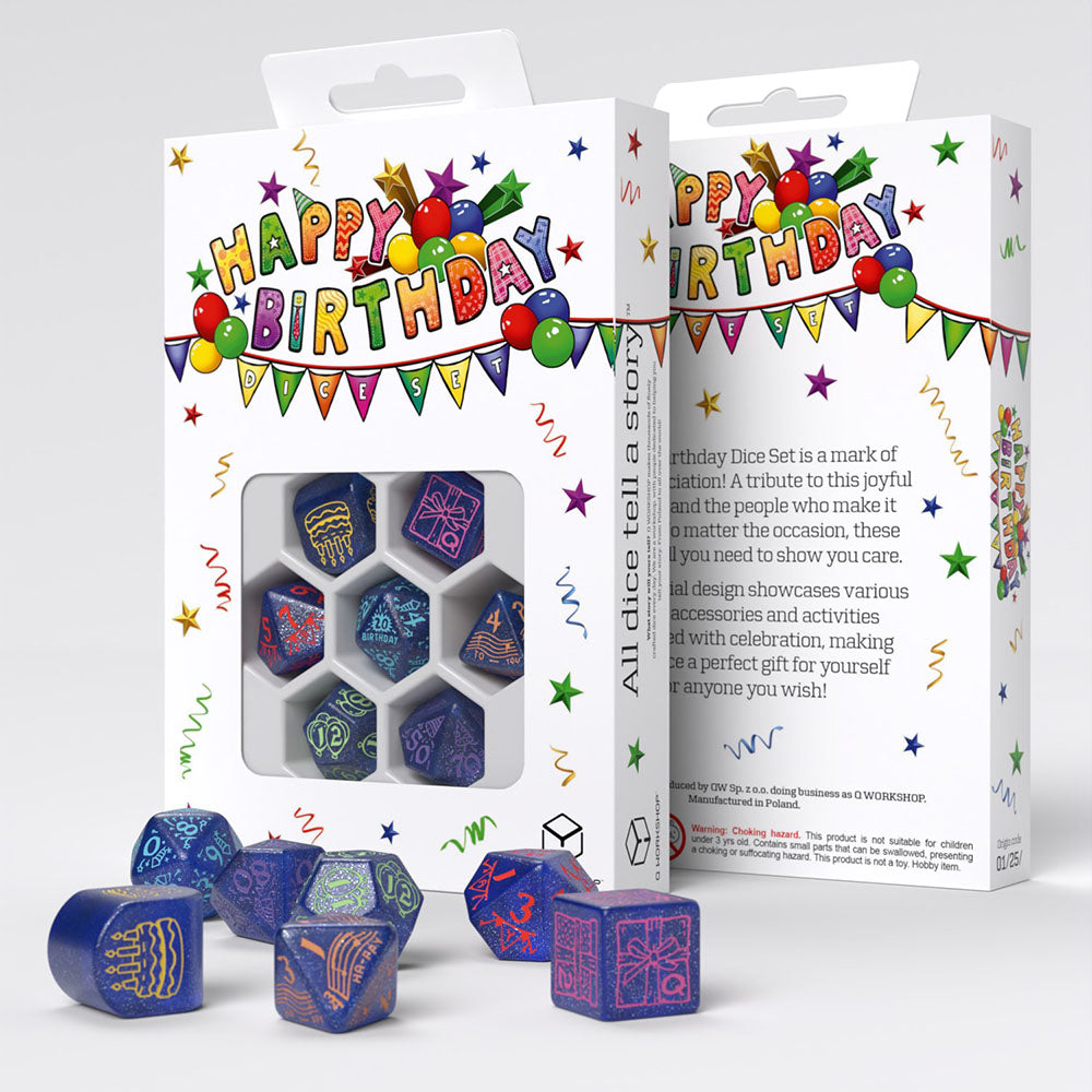Dice Q-Workshop: Poly 7-set Happy Birthday