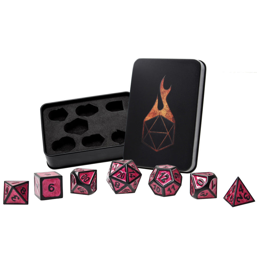 Dice Forged: Poly 7 set Metal Banded