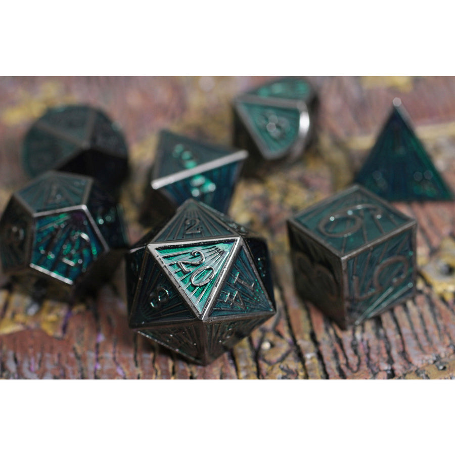 Dice Forged: Poly 7 set Metal Deco