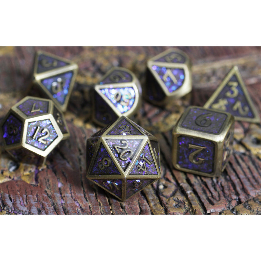 Dice Forged: Poly 7 set Metal & Mica
