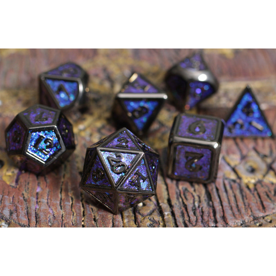 Dice Forged: Poly 7 set Metal & Mica