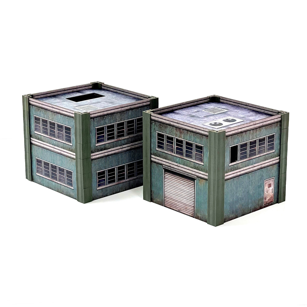 Terrain Monster Scenery: Metropolis - Two Small Steel Buildings